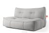 LOVIA Gartenmöbel-Set Sofa Sessel Chaiselongue Sitzhocker Gewebestoff Outdoor dunkelgrau/weiß dunkelgrau/weiß - Foto 25