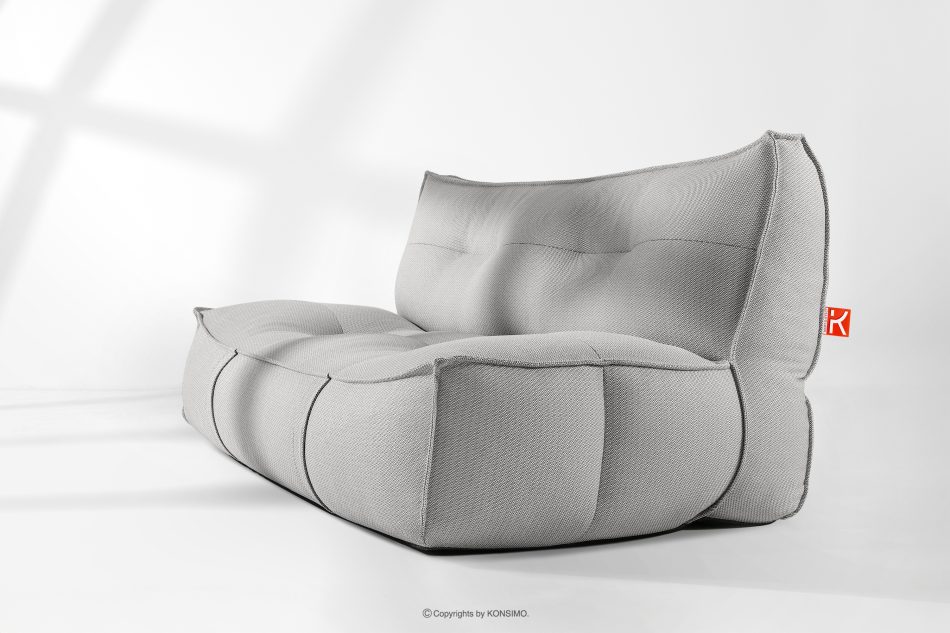 LOVIA Gartenmöbel-Set Sofa Sessel Chaiselongue Sitzhocker Gewebestoff Outdoor dunkelgrau/weiß dunkelgrau/weiß - Foto 39