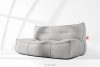 LOVIA Gartenmöbel-Set Sofa Sessel Chaiselongue Sitzhocker Gewebestoff Outdoor dunkelgrau/weiß dunkelgrau/weiß - Foto 41