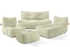 LOVIA Gartenmöbel-Set Sofa Sessel Chaiselongue Sitzhocker Gewebestoff Outdoor hellgrün/weiß hellgrün/weiß - Foto 1