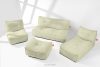 LOVIA Gartenmöbel-Set Sofa Sessel Chaiselongue Sitzhocker Gewebestoff Outdoor hellgrün/weiß hellgrün/weiß - Foto 2