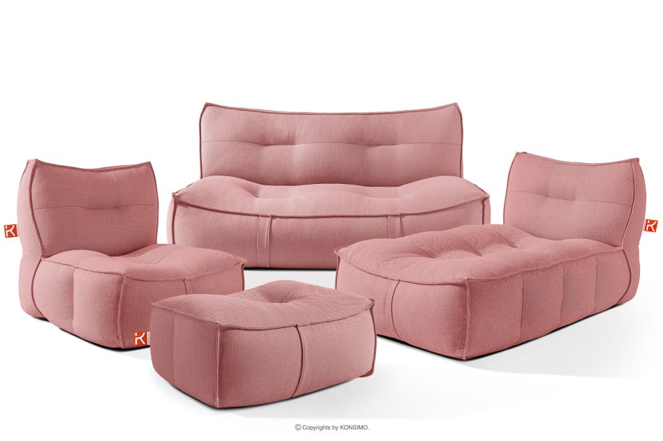 LOVIA Gartenmöbel Sofa Sessel Chaiselongue Sitzhocker Gewebestoff Outdoor rot/weiß rot/weiß - Foto 0