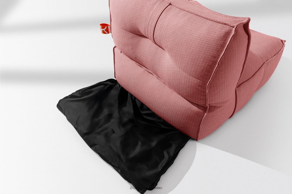 LOVIA Gartenmöbel Sofa Sessel Chaiselongue Sitzhocker Gewebestoff Outdoor rot/weiß rot/weiß - Foto 11