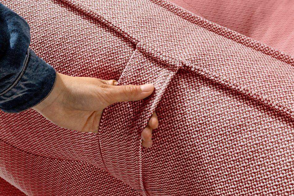 LOVIA Gartenmöbel Sofa Sessel Chaiselongue Sitzhocker Gewebestoff Outdoor rot/weiß rot/weiß - Foto 14