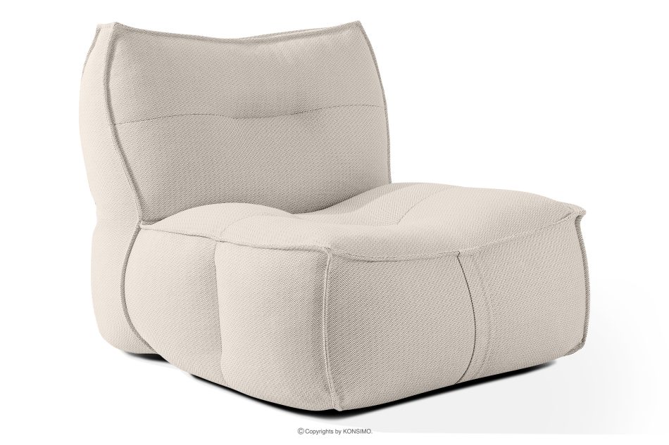 LOVIA Gartenmöbel-Set Sofa Sessel Chaiselongue Sitzhocker Gewebestoff Outdoor dunkelbeige/weiß dunkelbeige/weiß - Foto 3