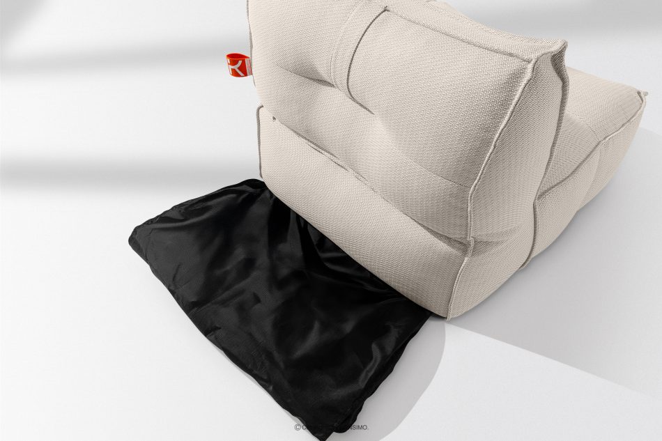 LOVIA Gartenmöbel-Set Sofa Sessel Chaiselongue Sitzhocker Gewebestoff Outdoor dunkelbeige/weiß dunkelbeige/weiß - Foto 11