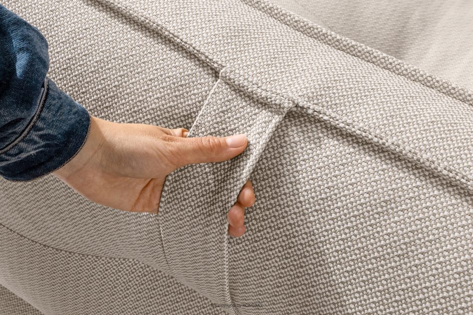 LOVIA Gartenmöbel-Set Sofa Sessel Chaiselongue Sitzhocker Gewebestoff Outdoor dunkelbeige/weiß dunkelbeige/weiß - Foto 14