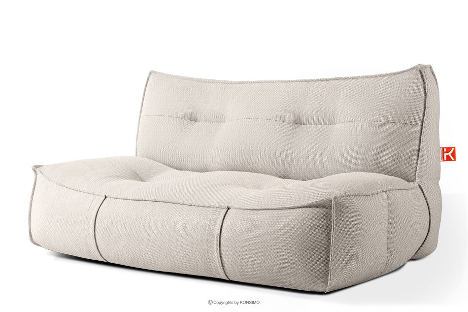 LOVIA Gartenmöbel-Set Sofa Sessel Chaiselongue Sitzhocker Gewebestoff Outdoor dunkelbeige/weiß dunkelbeige/weiß - Foto 24