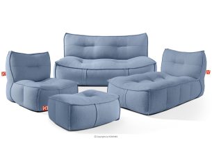 LOVIA, https://konsimo.de/kollektion/lovia/ Gartenmöbel Sofa Sessel Chaiselongue Sitzhocker Gewebestoff Outdoor marineblau/weiß marineblau/weiß - Foto