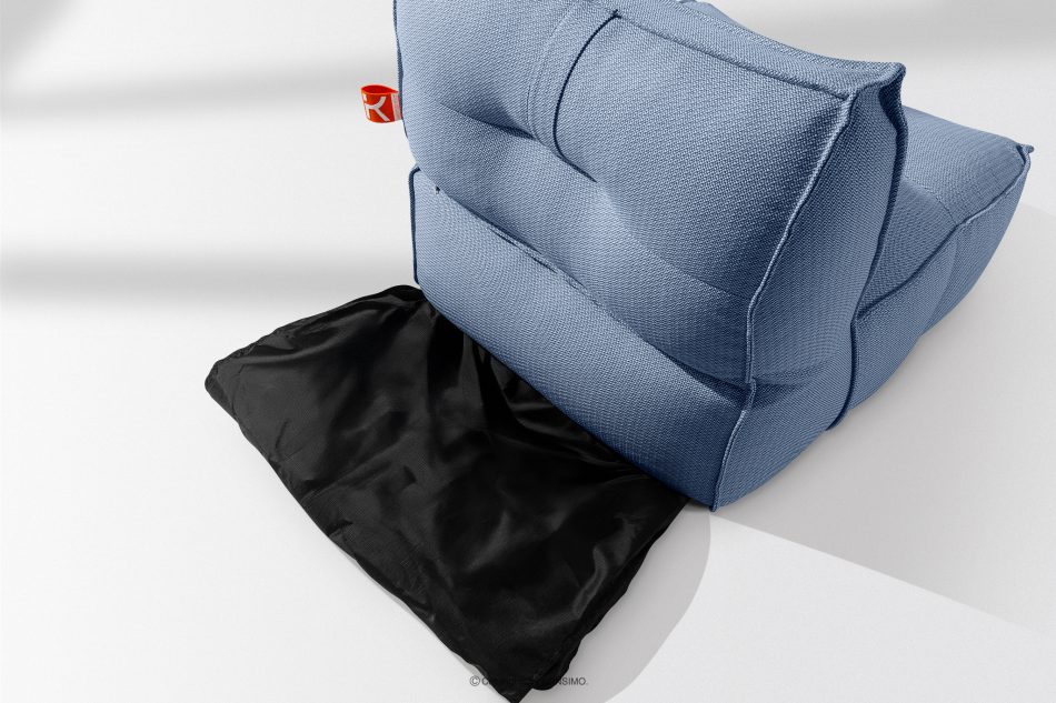 LOVIA Gartenmöbel Sofa Sessel Chaiselongue Sitzhocker Gewebestoff Outdoor marineblau/weiß marineblau/weiß - Foto 11