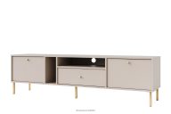 TV-Schrank auf goldenen Füßen, cremefarben