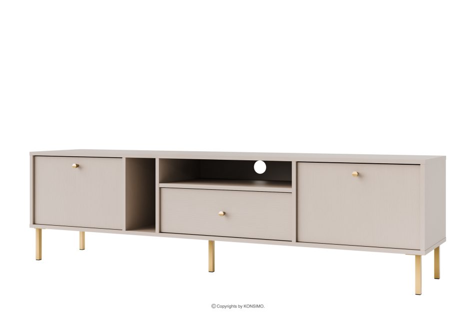 FLOREN TV-Schrank auf goldenen Füßen, cremefarben cremefarben/goldfarben - Foto 0