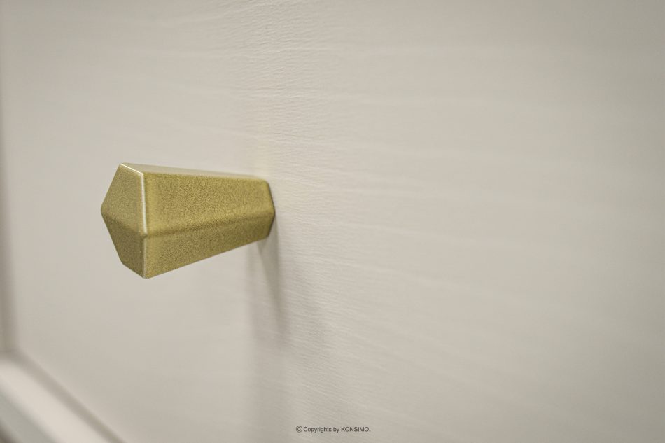 FLOREN TV-Schrank auf goldenen Füßen, cremefarben cremefarben/goldfarben - Foto 3