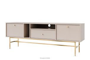 FLOREN, https://konsimo.de/kollektion/floren/ Moderner TV-Schrank auf hohen Füßen, cremefarben/gold cremefarben/goldfarben - Foto