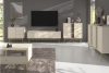 FLOREN Moderner TV-Schrank auf hohen Füßen, cremefarben/gold cremefarben/goldfarben - Foto 5