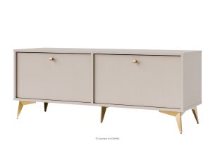 FLOREN, https://konsimo.de/kollektion/floren/ Cremefarbener TV-Schrank auf goldenen Füßen cremefarben/goldfarben - Foto