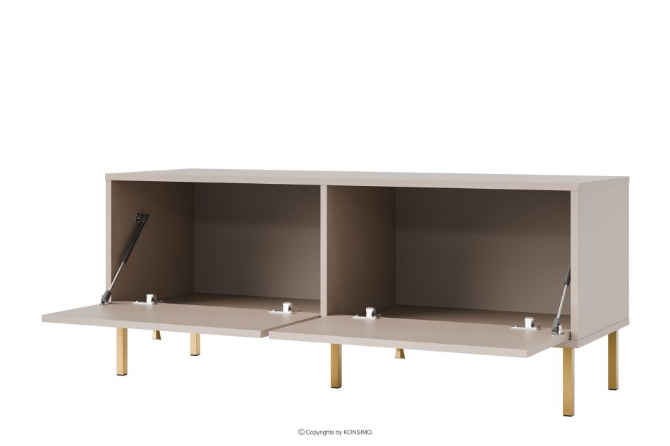 FLOREN TV-Schrank auf goldenen Füßen, cremefarben cremefarben/goldfarben - Foto 2