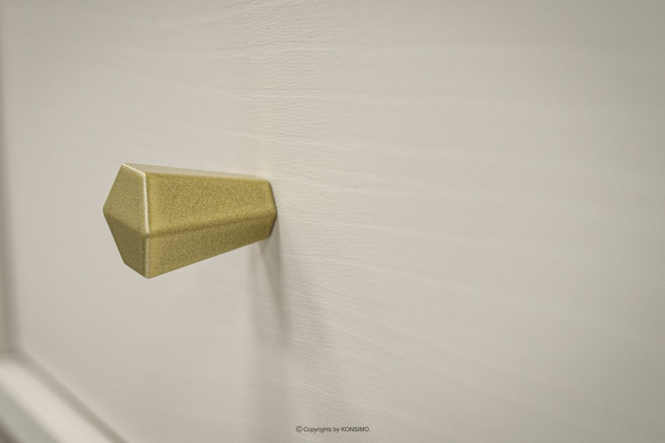 FLOREN TV-Schrank auf goldenen Füßen, cremefarben cremefarben/goldfarben - Foto 3