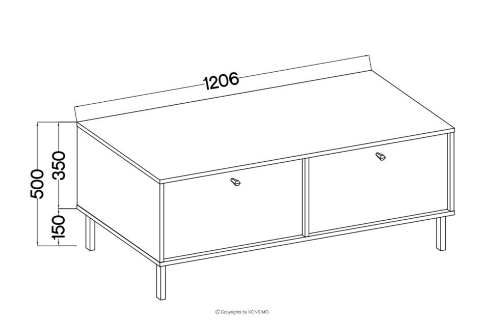 FLOREN TV-Schrank auf goldenen Füßen, cremefarben cremefarben/goldfarben - Foto 5