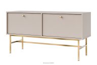 Moderner TV-Schrank auf hohen Beinen, cremefarben/gold