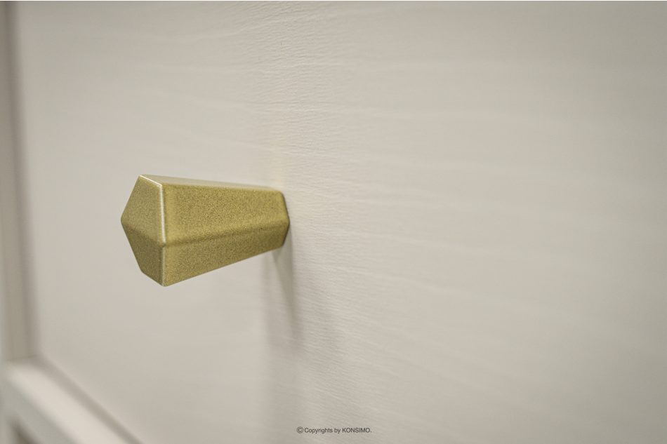 FLOREN Moderner TV-Schrank auf hohen Beinen, cremefarben/gold cremefarben/goldfarben - Foto 3