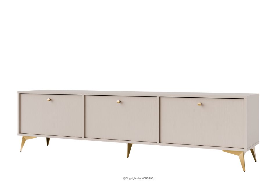 FLOREN Breiter TV-Schrank auf goldenen Beinen cremefarben/goldfarben - Foto 0