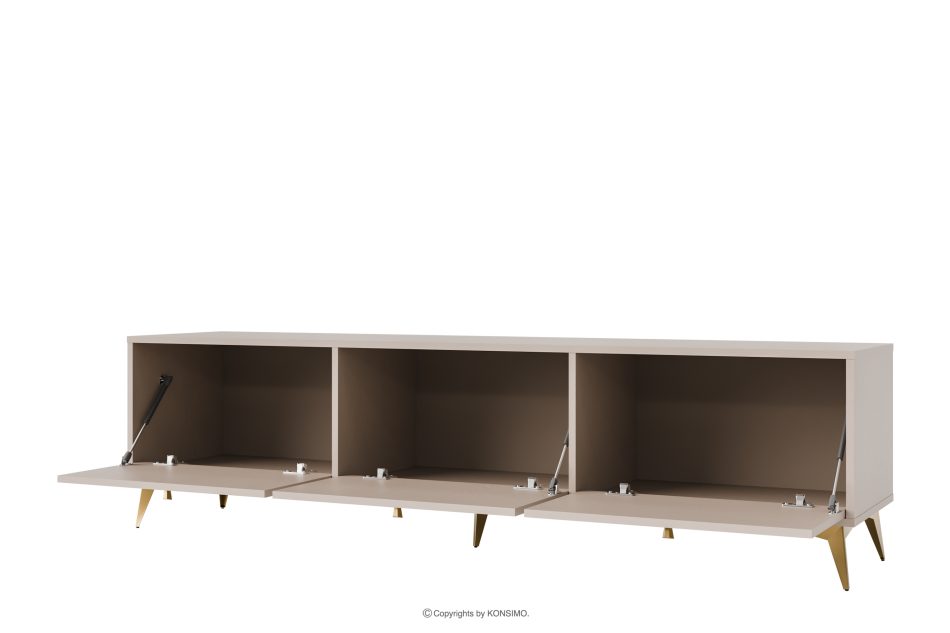 FLOREN Breiter TV-Schrank auf goldenen Beinen cremefarben/goldfarben - Foto 2