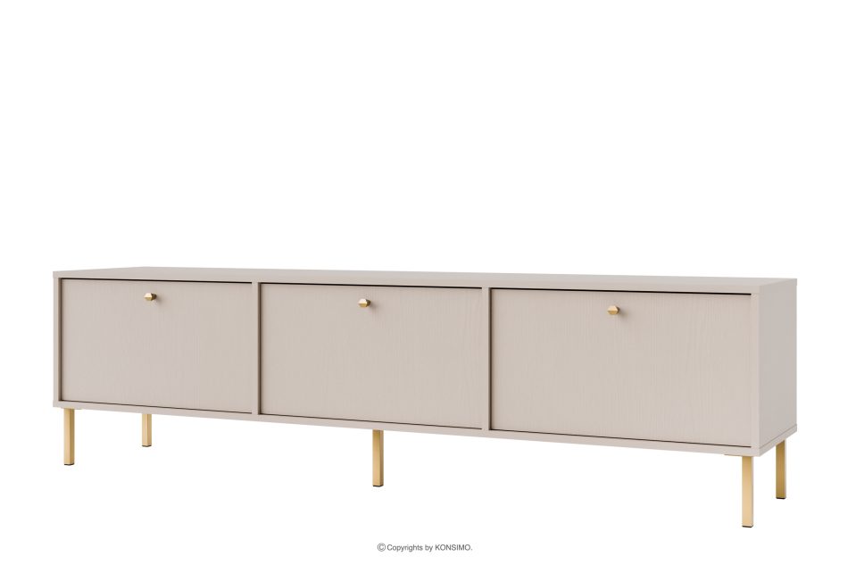 FLOREN Breiter TV-Schrank auf goldenen Beinen, cremefarben cremefarben/goldfarben - Foto 0