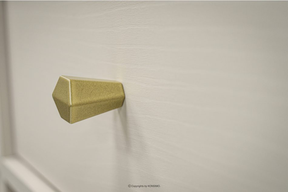 FLOREN Breiter TV-Schrank auf goldenen Beinen, cremefarben cremefarben/goldfarben - Foto 3