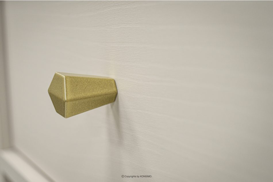FLOREN Nachttisch auf goldenen Beinen, cremefarben cremefarben/goldfarben - Foto 4