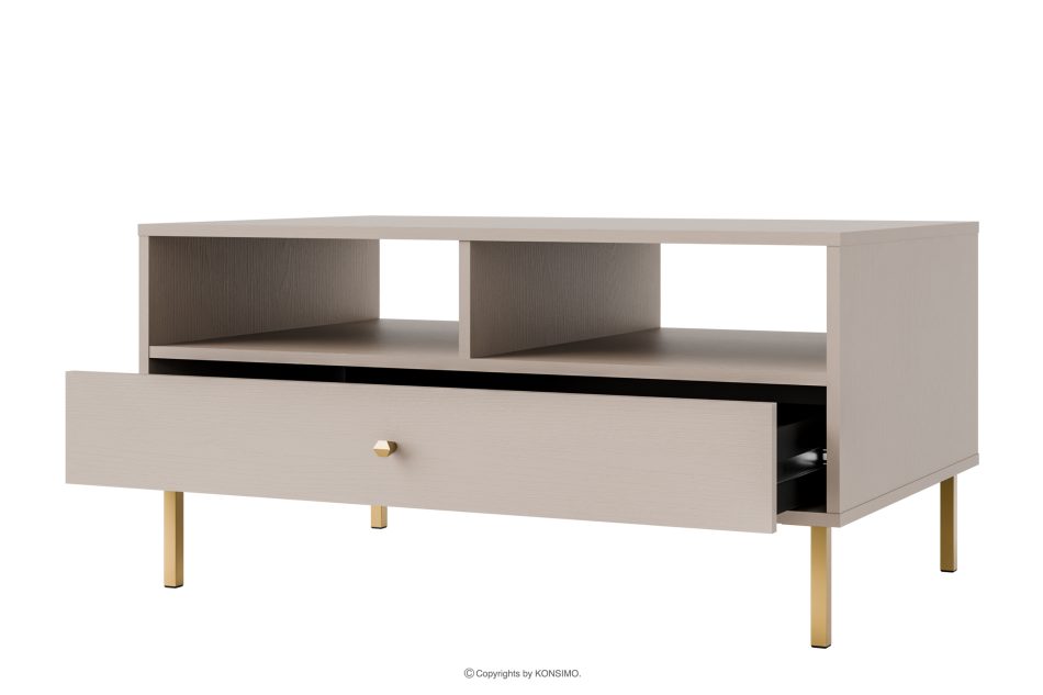 FLOREN Couchtisch auf goldenen Beinen, cremefarben cremefarben/goldfarben - Foto 2