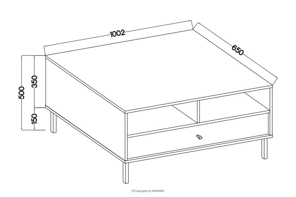 FLOREN Couchtisch auf goldenen Beinen, cremefarben cremefarben/goldfarben - Foto 6