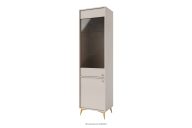 Cremefarbene Vitrine auf goldenen Beinen