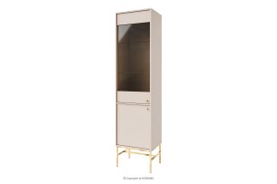 FLOREN, https://konsimo.de/kollektion/floren/ Moderne Vitrine auf hohen Beinen, cremefarben/gold cremefarben/goldfarben - Foto