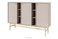 Moderne Kommode auf hohen Beinen, cremefarben/gold
