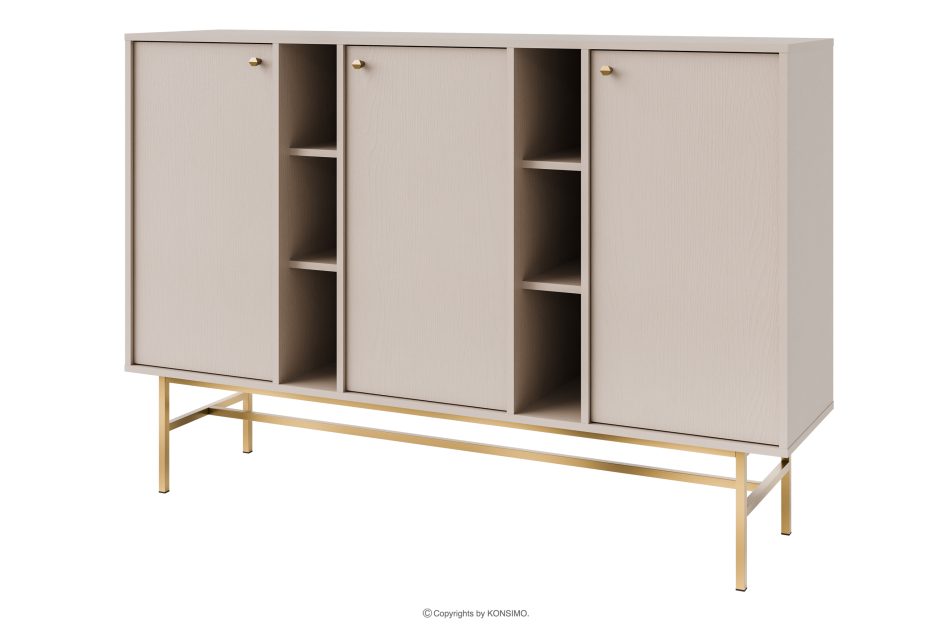 FLOREN Moderne Kommode auf hohen Beinen, cremefarben/gold cremefarben/goldfarben - Foto 0