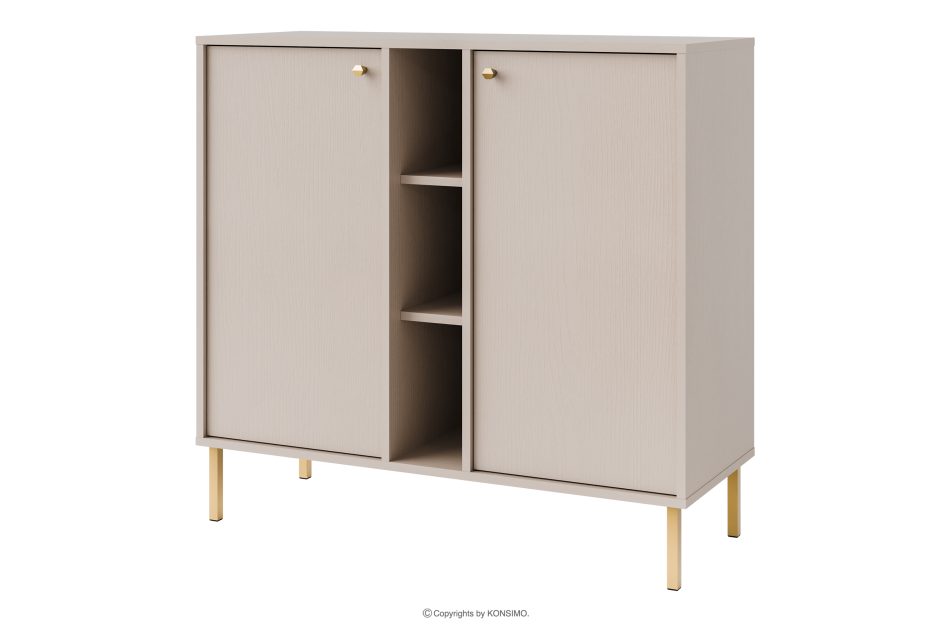 FLOREN Kleine Kommode auf goldenen Beinen, cremefarben cremefarben/goldfarben - Foto 0