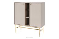 Kleine Kommode auf hohen Beinen, cremefarben/gold