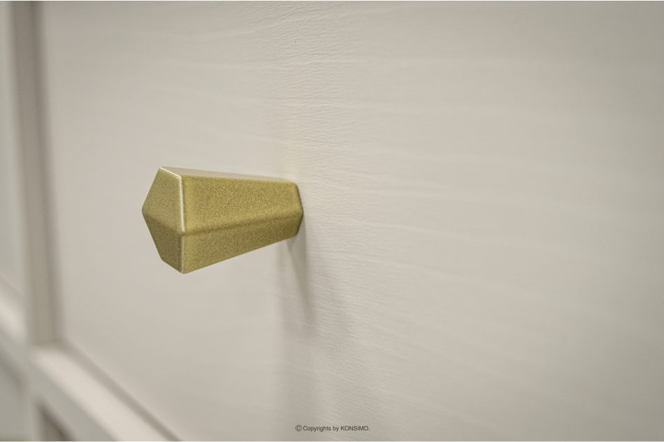 FLOREN Kleine Kommode mit Schubladen auf hohen Beinen, cremefarben/gold cremefarben/goldfarben - Foto 4