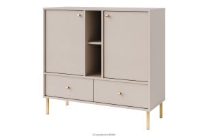 FLOREN, https://konsimo.de/kollektion/floren/ Kleine Kommode 100 cm auf goldenen Beinen, cremefarben cremefarben/goldfarben - Foto