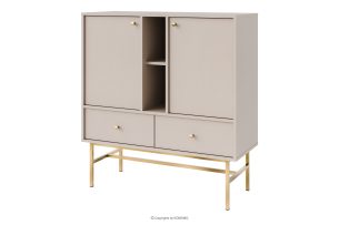FLOREN, https://konsimo.de/kollektion/floren/ Kleine Kommode 100 cm auf hohen Beinen, cremefarben/gold cremefarben/goldfarben - Foto
