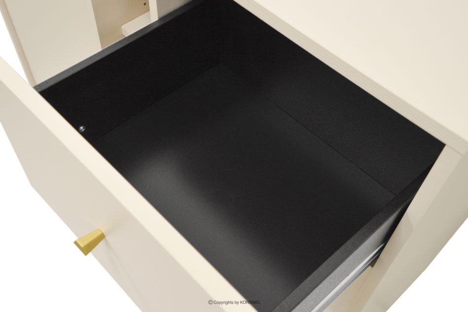 FLOREN Kleine Kommode 100 cm auf hohen Beinen, cremefarben/gold cremefarben/goldfarben - Foto 3