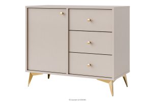 FLOREN, https://konsimo.de/kollektion/floren/ Schmale Kommode auf goldenen Beinen, cremefarben cremefarben/goldfarben - Foto