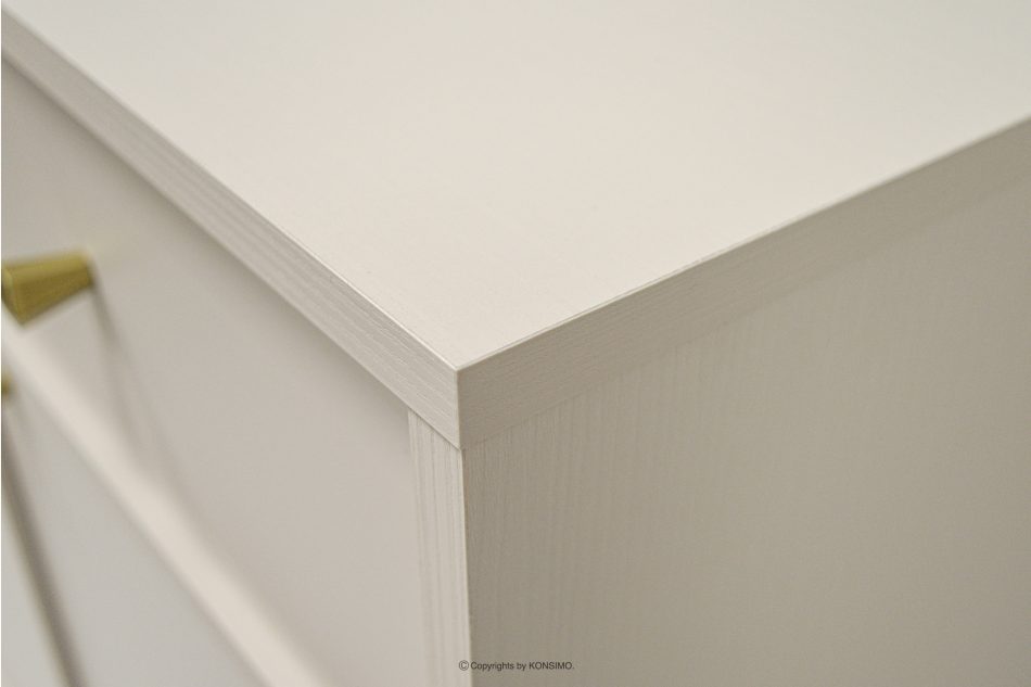 FLOREN Schmale Kommode auf goldenen Beinen, cremefarben cremefarben/goldfarben - Foto 3