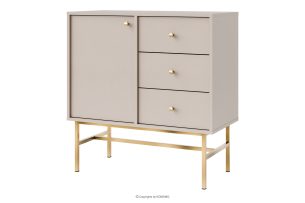 FLOREN, https://konsimo.de/kollektion/floren/ Schmale Kommode auf hohen Beinen, cremefarben/gold cremefarben/goldfarben - Foto