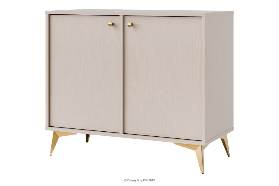 FLOREN Schmale Kommode auf goldenen Beinen, cremefarben cremefarben/goldfarben - Foto 0