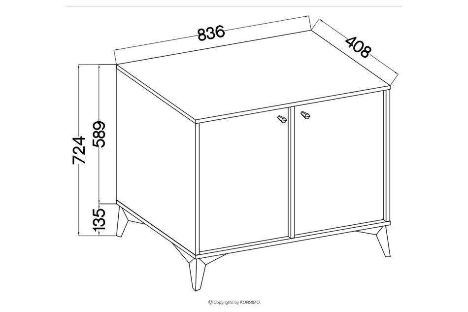 FLOREN Schmale Kommode auf goldenen Beinen, cremefarben cremefarben/goldfarben - Foto 5