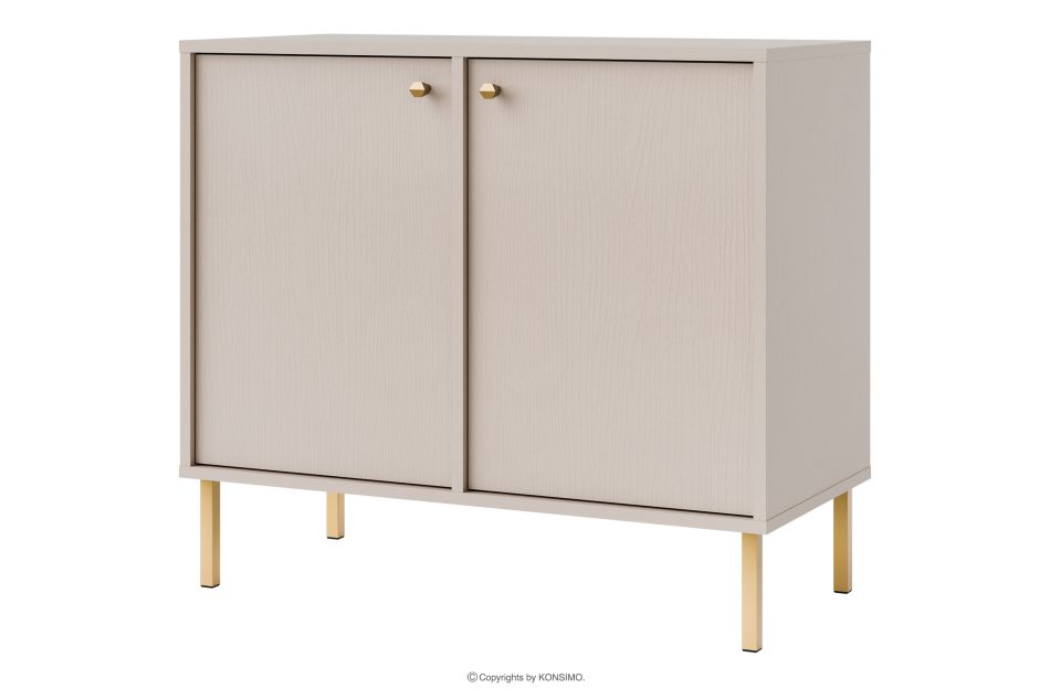 FLOREN Schmale Kommode auf goldenen Beinen, cremefarben cremefarben/goldfarben - Foto 0