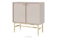 Schmale Kommode auf hohen Beinen, cremefarben/gold