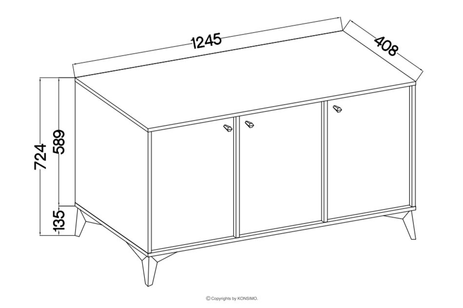 FLOREN Cremefarbene Kommode mit goldenen Beinen, modern cremefarben/goldfarben - Foto 5